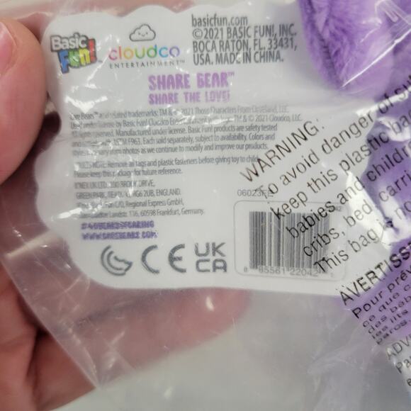 Care Bears Share BEAR 10" Plush Teddy Stuffed Animal Winking, Purple Lollipops - Picture 5 of 5